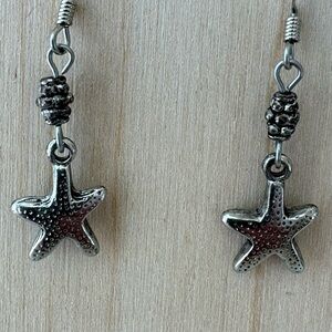 Silver Starfish Dangle earrings